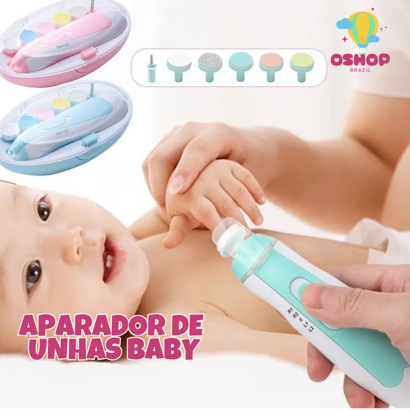 Aparador de Unhas Elétrico BabyEase com Luz LED e 6 Discos de Polimento