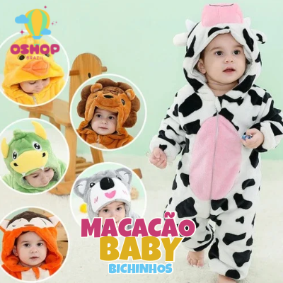 Macacão Baby Bichinhos - Tecido Premium Resistente e Antialérgico