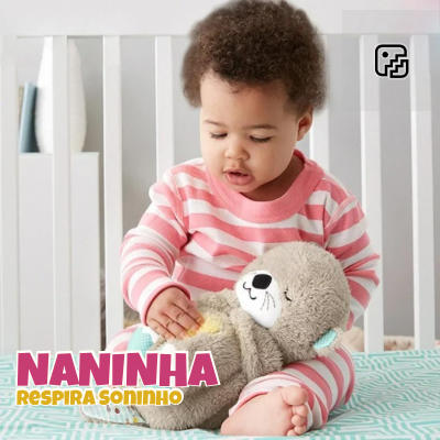 Naninha Respira Soninho - Pelúcia que Respira com Som Relaxante para Sono Tranquilo